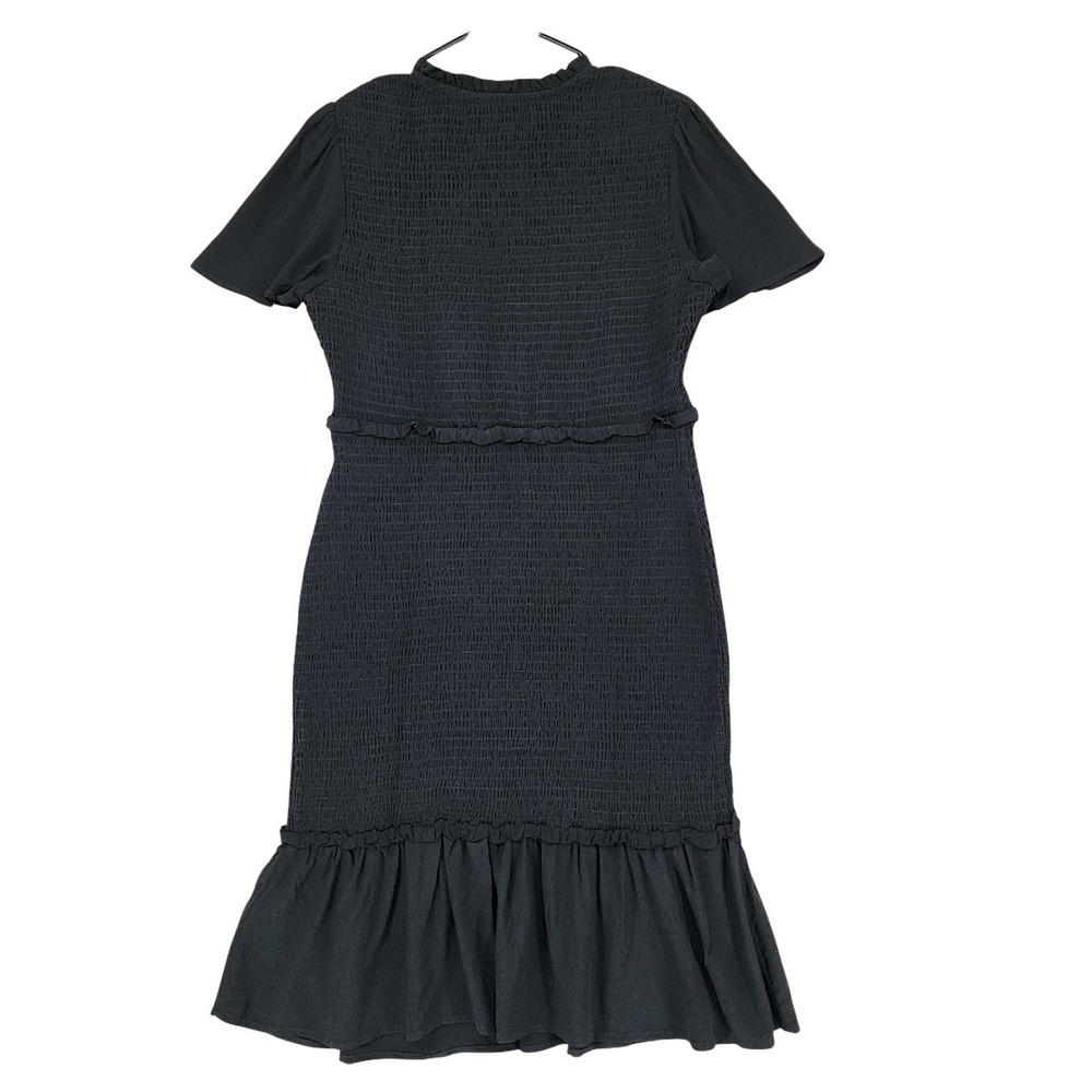 Seraphine Maternity Mini Dress 8 Raisa Black Shirred Angel Sleeve Luxe Smock NEW - Picture 3 of 13